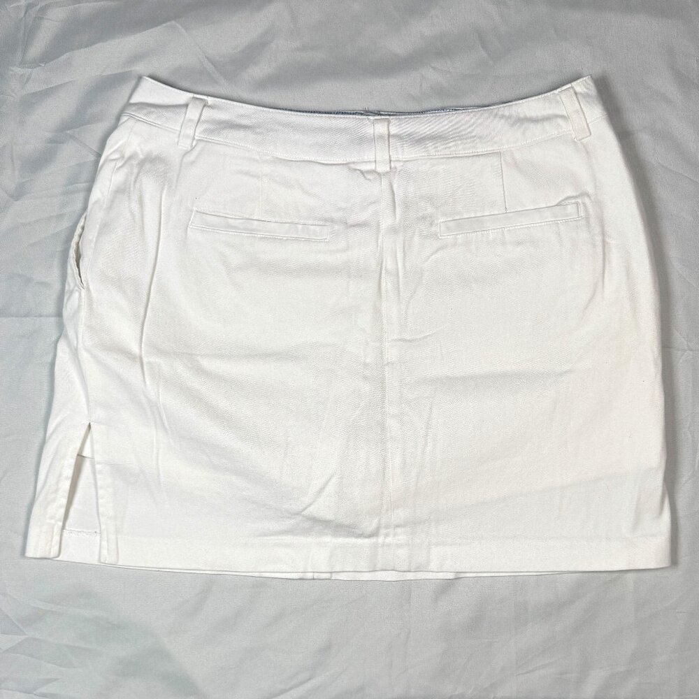 (8) LARRY LEVINE STRETCH White Skort 4 Pockets - Picture 2 of 6